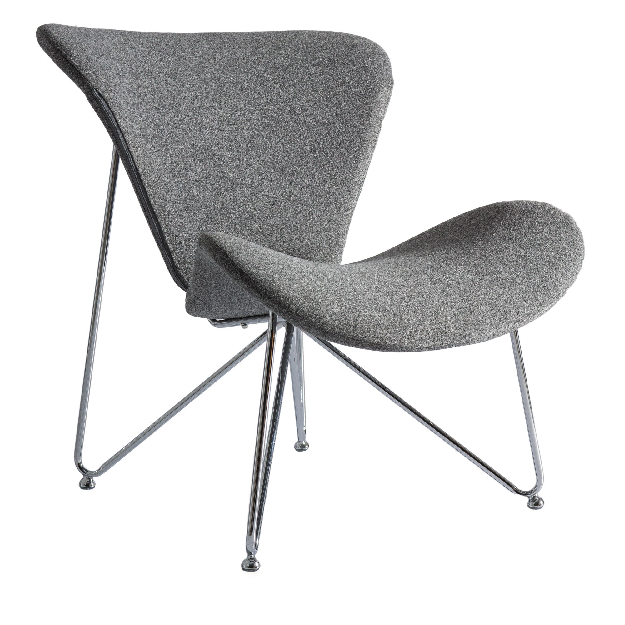 Fotoliu Sarah, stofa, gri, crom, 80x70 cm