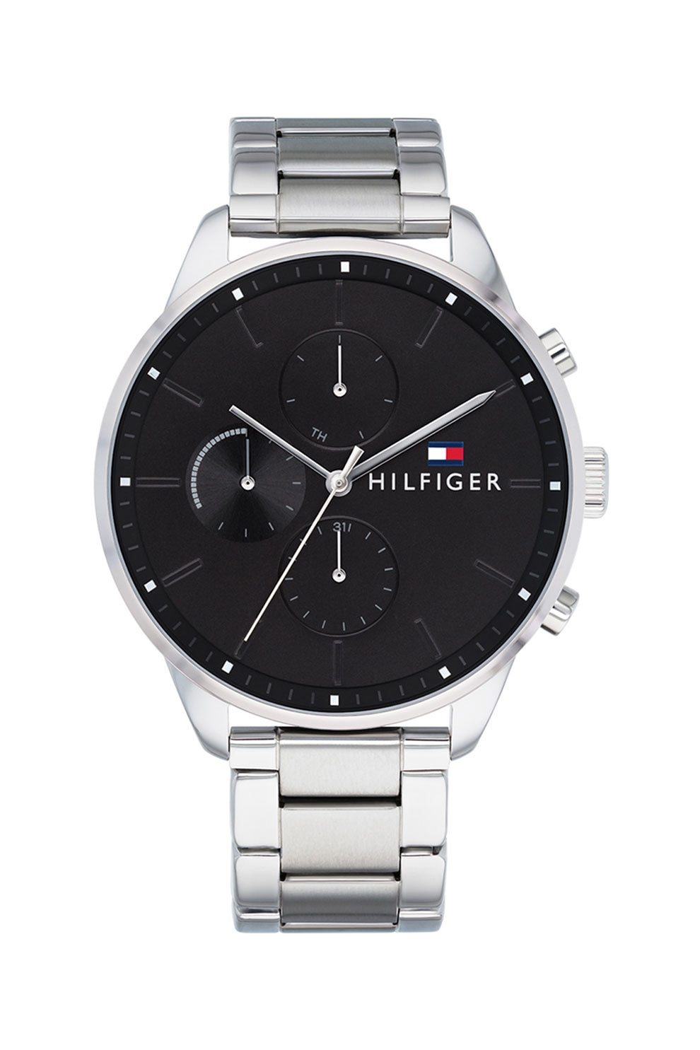 Tommy Hilfiger, Ceas cu functii multiple si bratara metalica, Argintiu