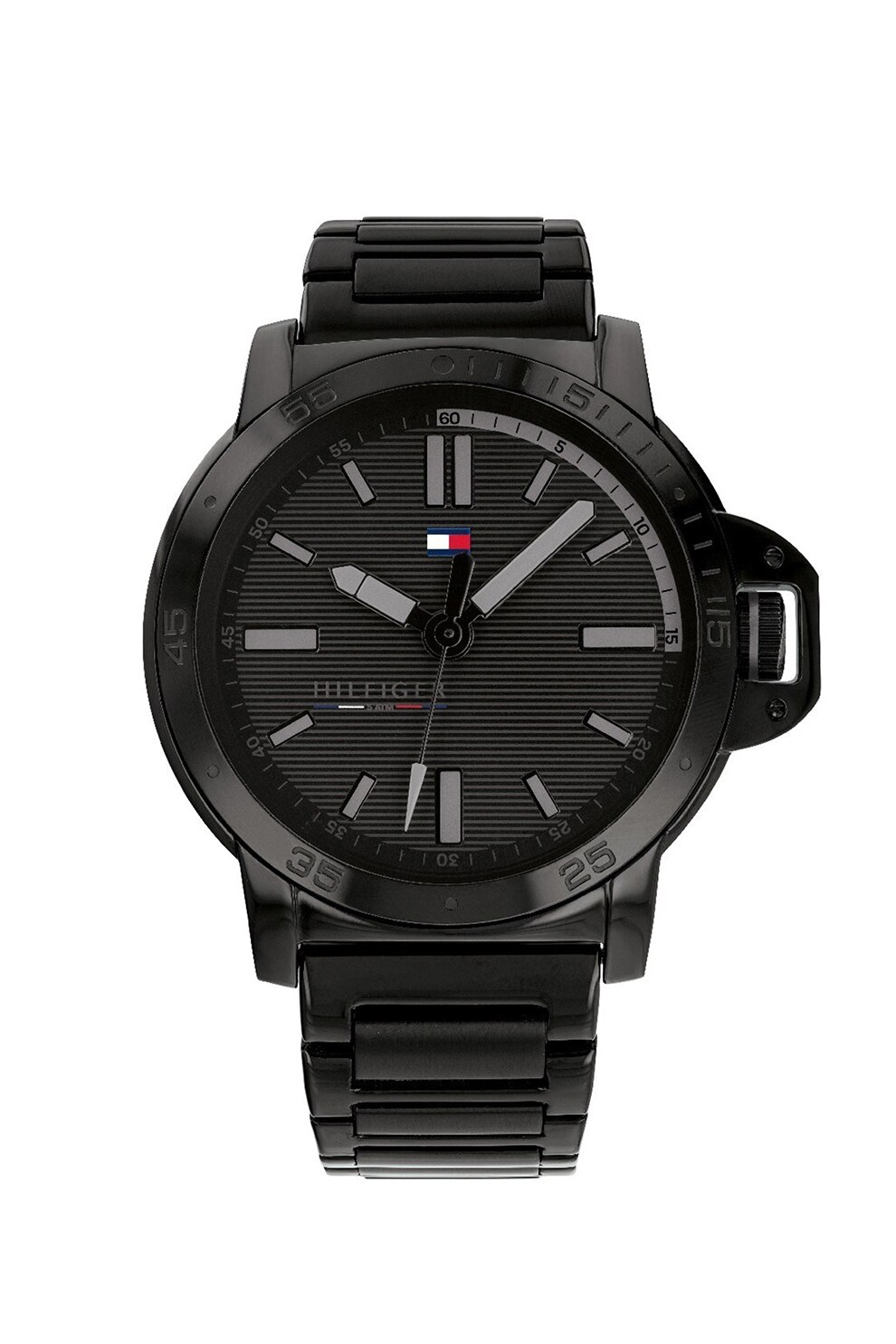 Tommy Hilfiger, Ceas analog cu cadran cu logo, Negru