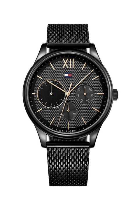 Tommy Hilfiger, Мултифункционален часовник от инокс, Черен