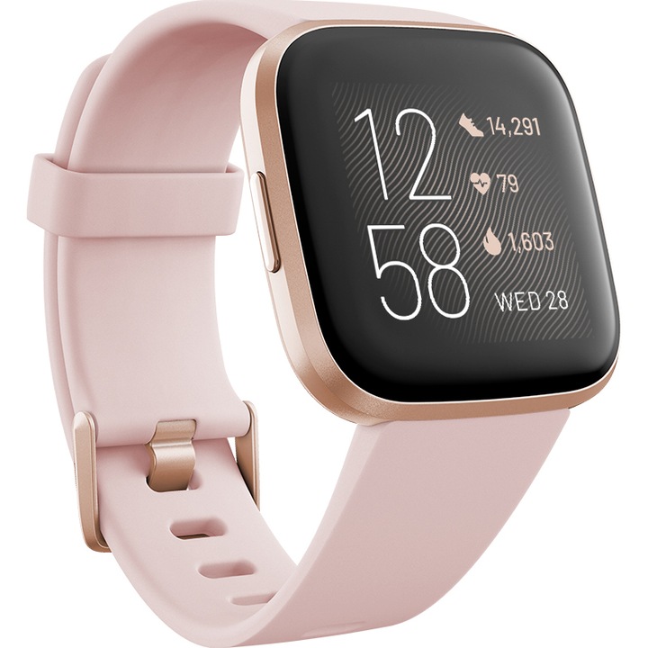 Часовник Smartwatch Fitbit Versa 2, NFC, Petal/Copper Rose