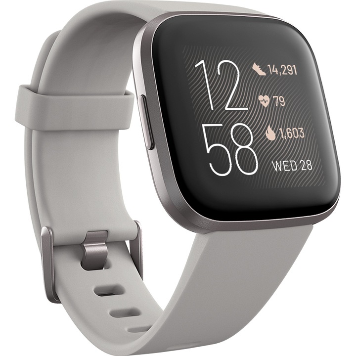 Часовник Smartwatch Fitbit Versa 2, NFC, Stone/Mist Grey