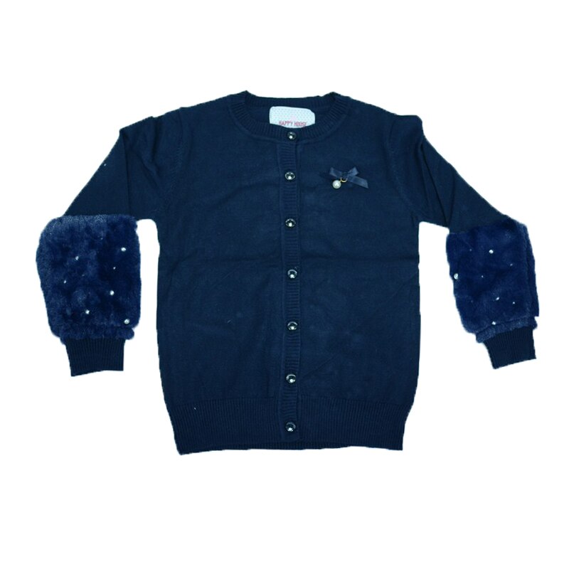 Cardigan maneca lunga fetite Happy House BL-295B, Bleumarin