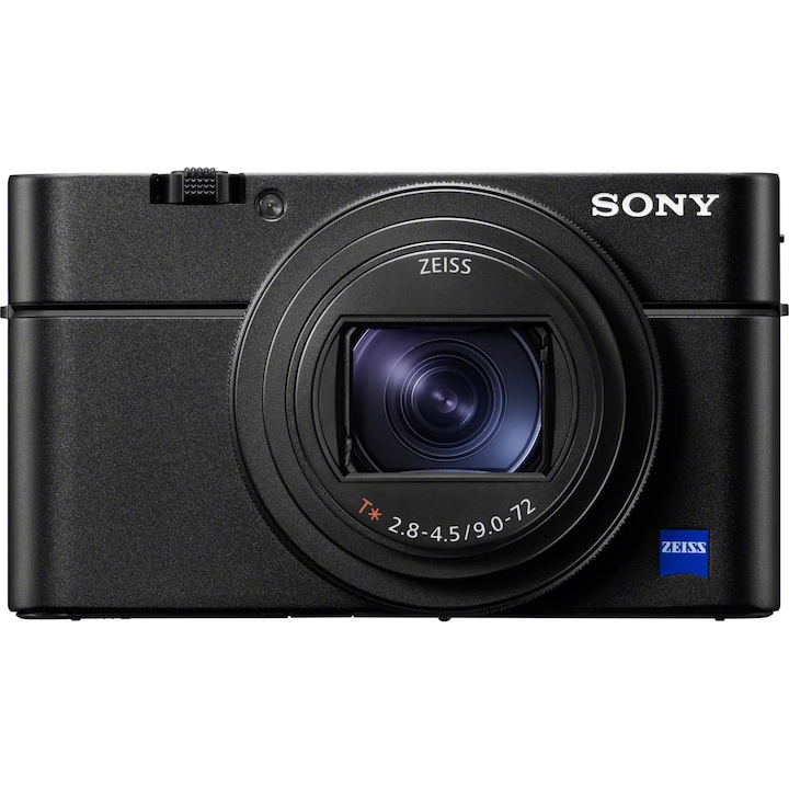 Sony DSC-RX100VII digitális fényképezőgép, 20.2MP, 4K HDR, 1-es szenzor, ZEISS 24-200mm objektív, Flip-up képernyő, Fekete