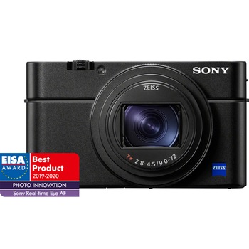 Aparat foto digital Sony Cyber-Shot DSC-RX100VII, 20.2MP, 4K HDR, Senzor 1 inch, Obiectiv ZEISS 24-200mm, Ecran rabatabil, Negru Aparat foto digital Sony Cyber-Shot DSC-RX100VII, 20.2MP, 4K HDR, Senzor 1 inch, Obiectiv ZEISS 24-200mm, Ecran rabatabil, Negru