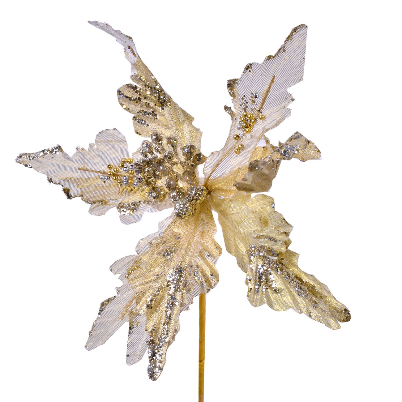 Floare decorativa brad de Craciun, South Perfect Decor, 30 cm