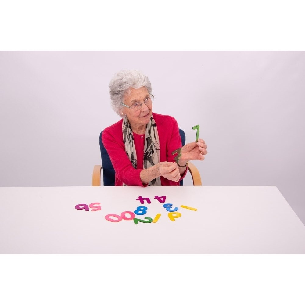 Set de 14 numere colorate transparente de inaltime 70 mm