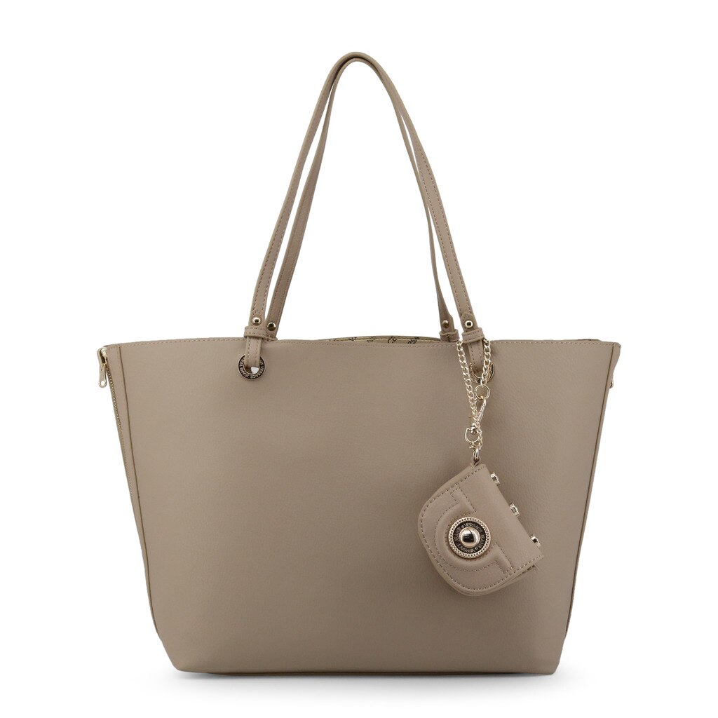 Geanta Shopper Versace Jeans cu plic interior detasabil, Bej