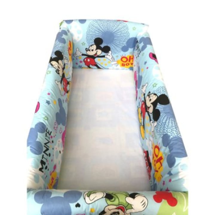 Maxi babaágy oldalvédő rögzíthető szett 140x70 cm Deseda Mickey