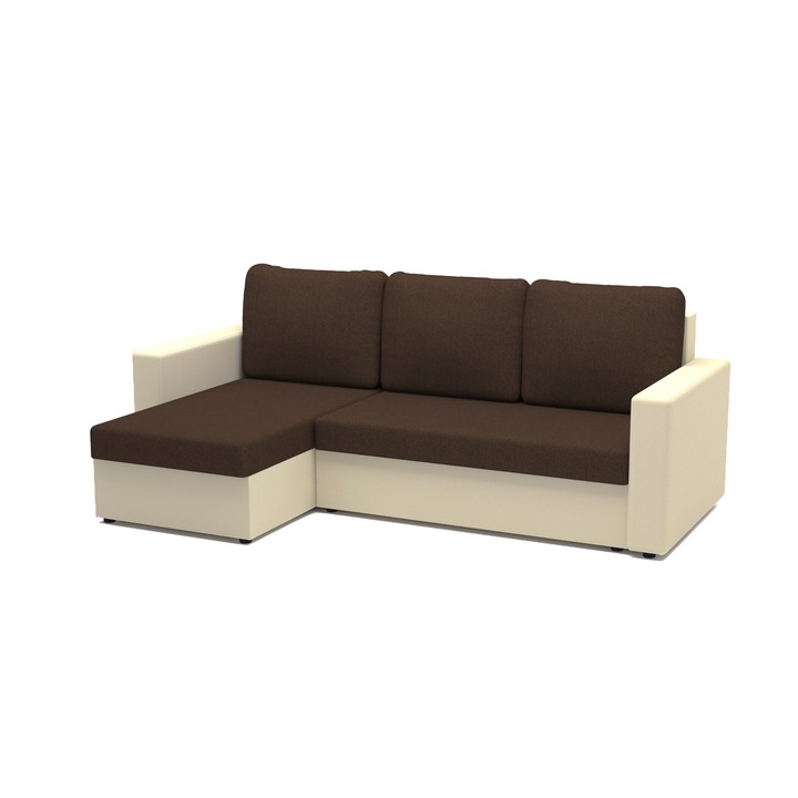 Coltar extensibil, reversibil Vanda Maro/Bej, 230 x 140 x 80 cm