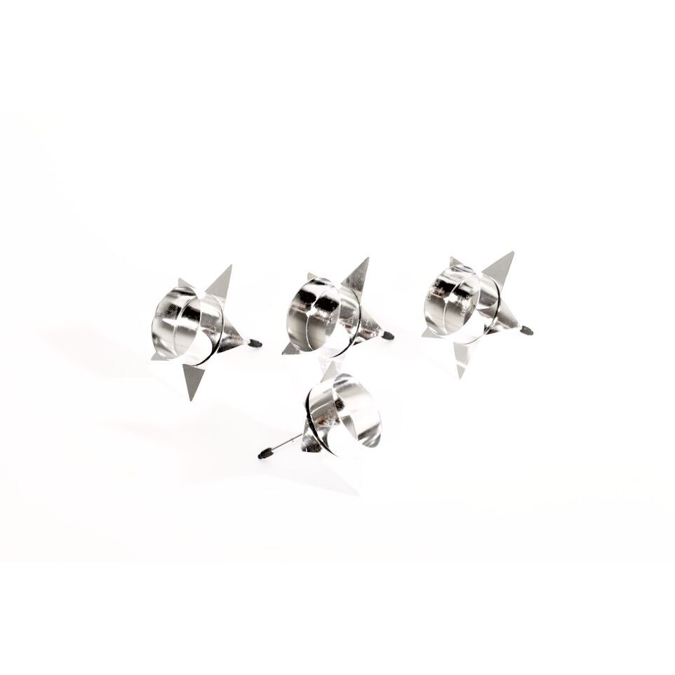 Set suporti lumanari 4 bucati, material metal, Brauns Heitmann, culoare argintiu