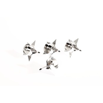 Set suporti lumanari 4 bucati, material metal, Brauns Heitmann, culoare argintiu Set suporti lumanari 4 bucati, material metal, Brauns Heitmann, culoare argintiu