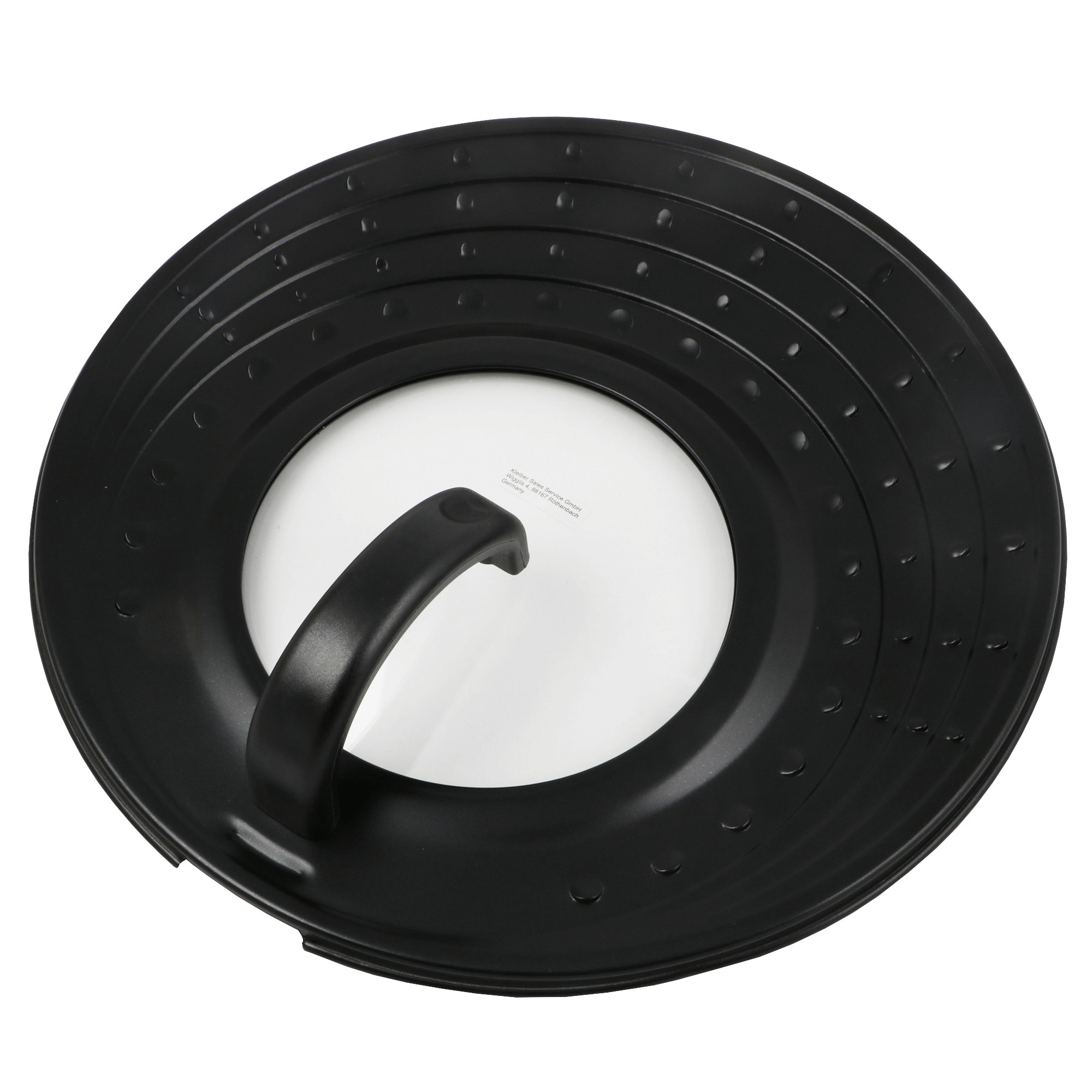 Capac pentru tigaie antistropi Home Creation, metal+sticla, diametru 31.5 cm, Negru