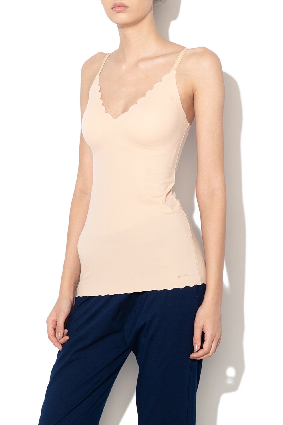 Skiny, Top fara cusaturi cu burete detasabil Micro Lovers, Bej, 2XL