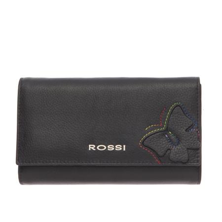Portofel Rossi,RSC0313, Negru, Piele autentica