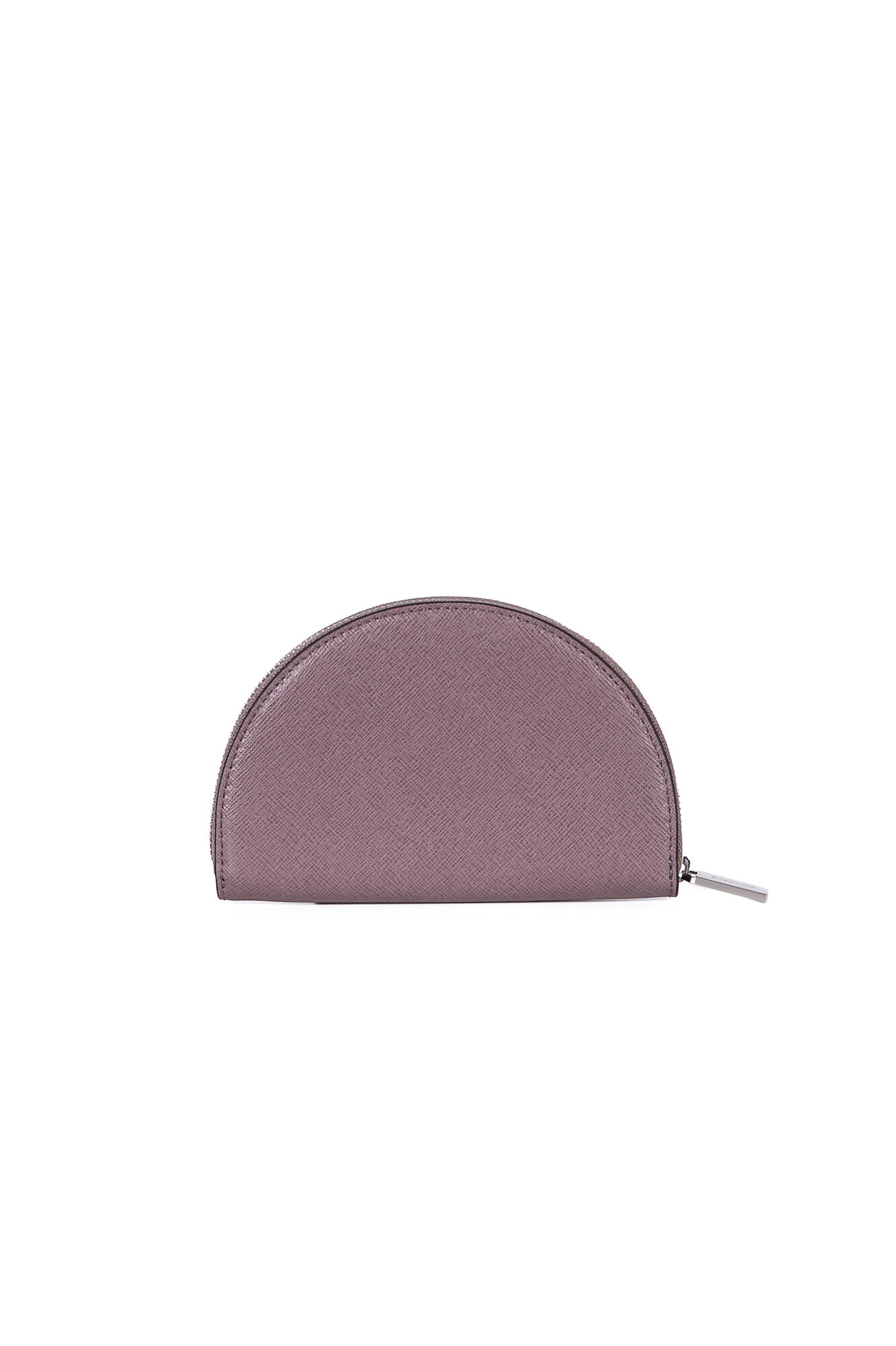 Portofel din piele roz nude inchis saffiano, cu nume brand aplicat, Coccinelle