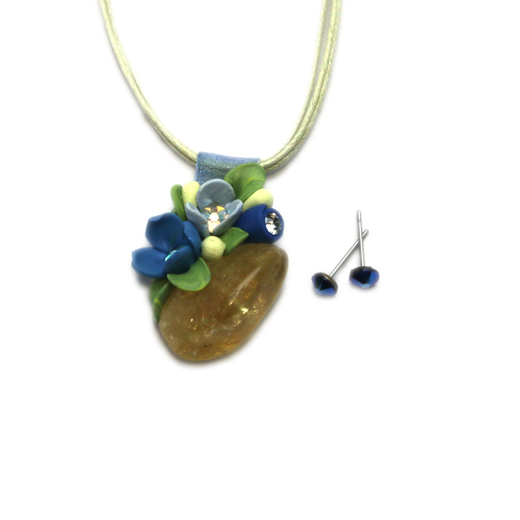 Set citrin cu cristale, Miidefloriart, model 04