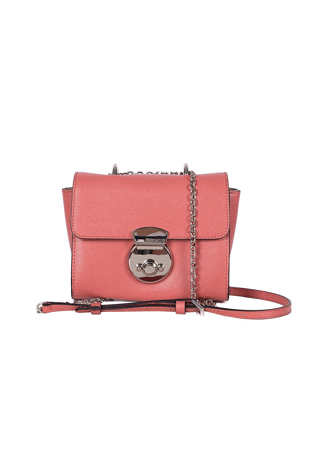 Geanta mini din piele saffino corai, Coccinelle