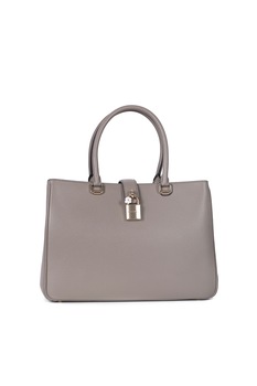 Geanta tote, din piele bej, cu manere scurte, Dolce & Gabbana Geanta tote, din piele bej, cu manere scurte, Dolce & Gabbana