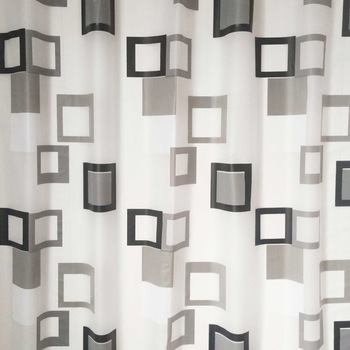 Perdea dus din PEVA , model geometric, alb / gri / negru, 180 x 200 cm Perdea dus din PEVA , model geometric, alb / gri / negru, 180 x 200 cm