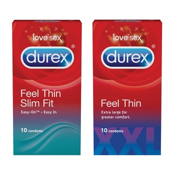 Set Prezervative Durex Slim Fit 10 bucati, Durex XXL 10 bucati Set Prezervative Durex Slim Fit 10 bucati, Durex XXL 10 bucati