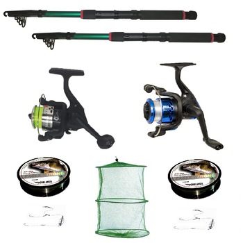 Set 3 mulinete echipate pentru pescuit sportiv cu lansete eastshark de 3.6 metrii Set 3 mulinete echipate pentru pescuit sportiv cu lansete eastshark de 3.6 metrii