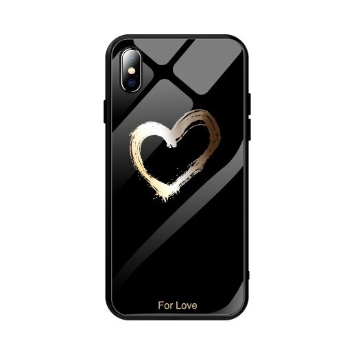 Husa iPhone XS / X Cu Spate Din Sticla Neagra