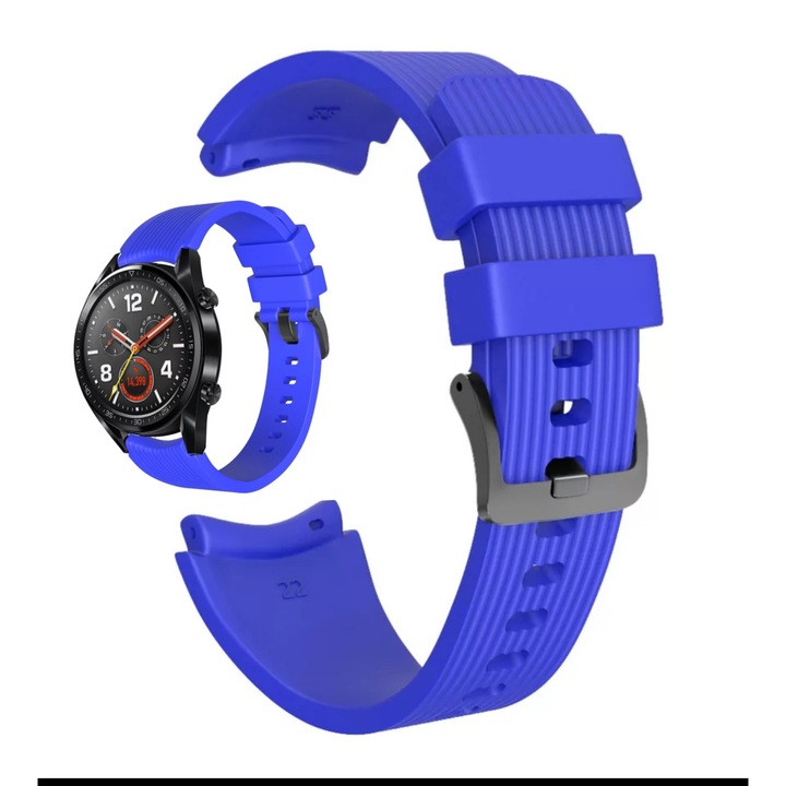 Силиконова каишка Smart Pulse Premium за, Huawei watch GT/GT2/GT2 Pro/Watch 3/Watch 3 pro, Samsung Galaxy Watch R800, Watch 3, 22mm,, синя