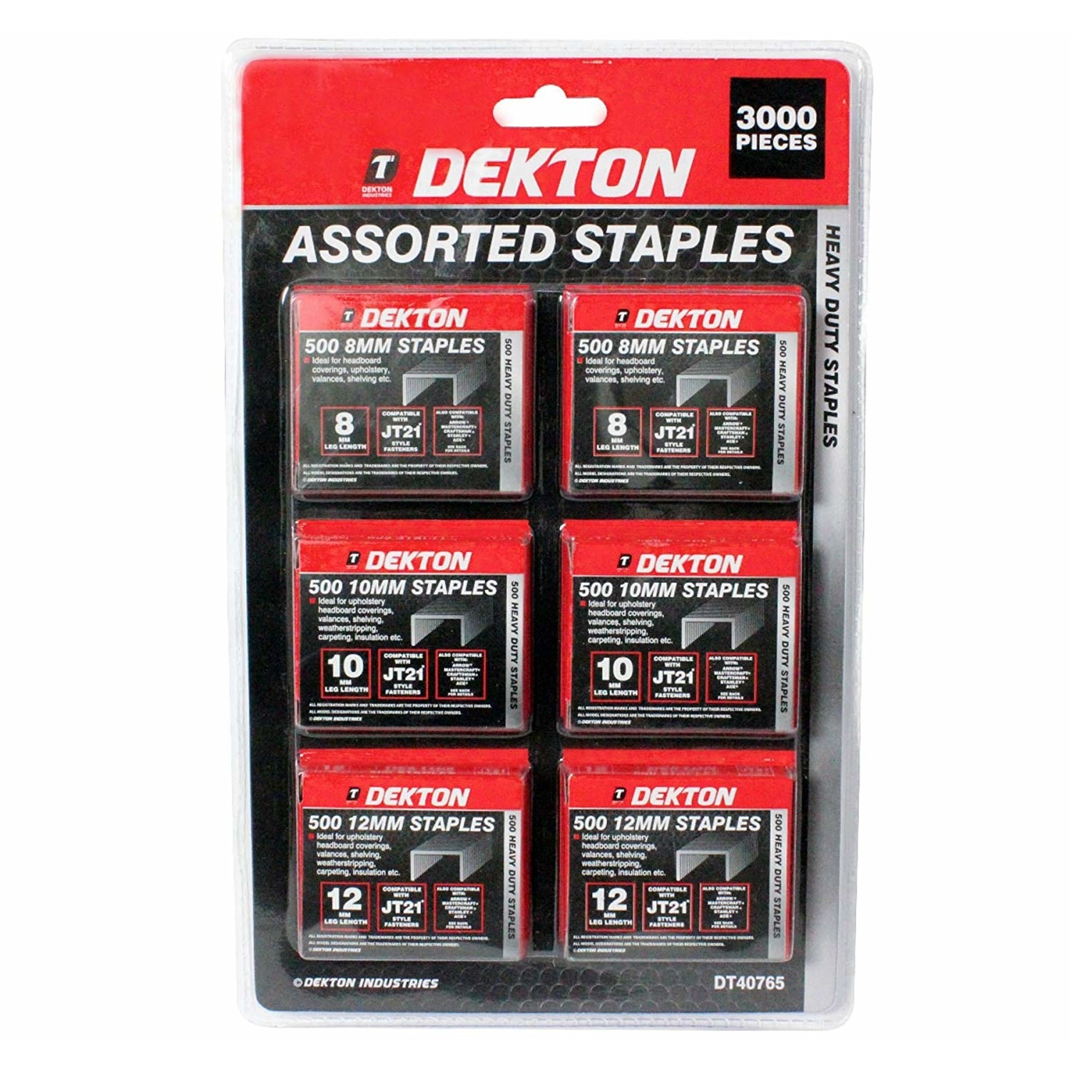 Capse asortate pentru tapiterie, 3000buc., Dekton DT40765