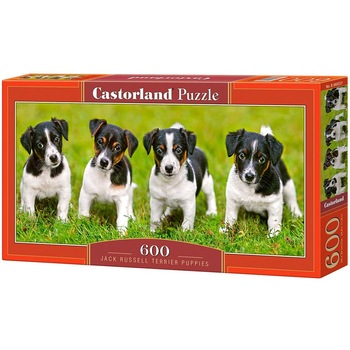 Puzzle Castorland Jack Russell Terrier Puppies, 600 piese Puzzle Castorland Jack Russell Terrier Puppies, 600 piese