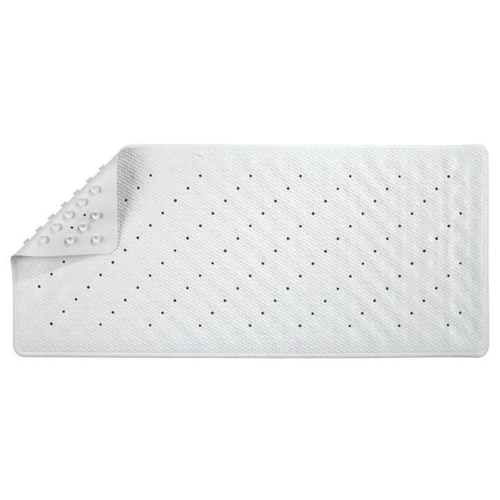 Covoras antiderapant cada, Cauciuc natural, 37x82 cm, Alb