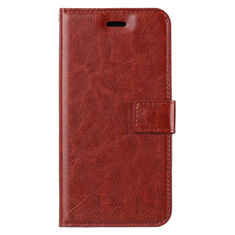 Husa iPhone XR, CaseMe, piele fina, tip portofel, inchidere magnetica, stand, suport silicon, culoare Maro Coniac