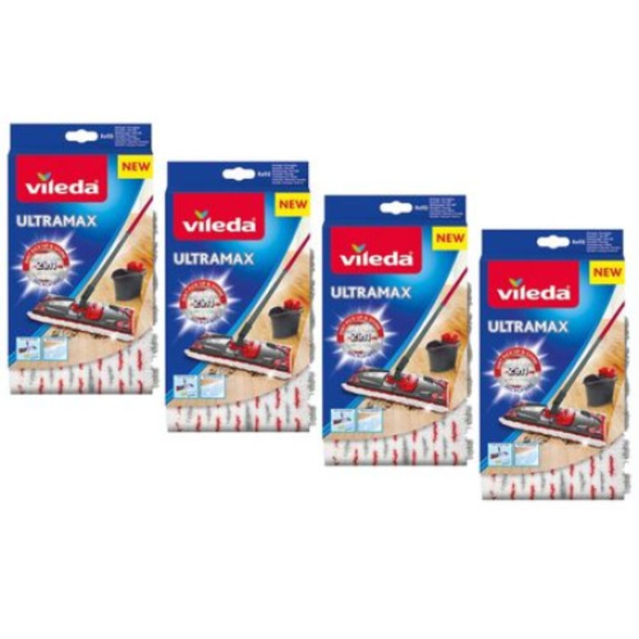 Резерва за плосък моп Vileda Ultramax, 4 броя