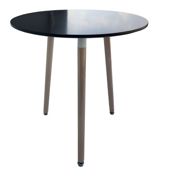 Masa star rotunda picioare lemn masiv 80 cm negru Masa star rotunda picioare lemn masiv 80 cm negru