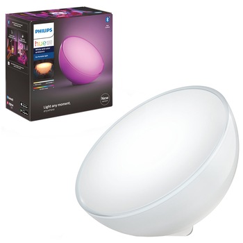 Lampa portabila LED RGBW Philips HUE Go, Bluetooth/Wireless, 6W (43W), 520lm, lumina alba/color, Alb Lampa portabila LED RGBW Philips HUE Go, Bluetooth/Wireless, 6W (43W), 520lm, lumina alba/color, Alb
