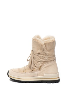 Olang, Ghete de piele intoarsa cu captuseala de blana shearling, fara inchidere Tanya, Maro nisip, 36 Olang, Ghete de piele intoarsa cu captuseala de blana shearling, fara inchidere Tanya, Maro nisip, 36