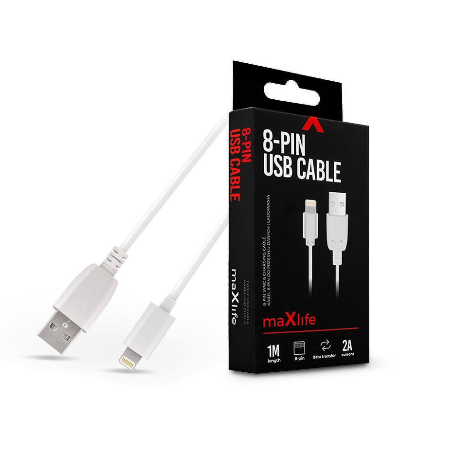 Maxlife USB Lightning adat és töltőkábel 1 mes vezetékkel Maxlife