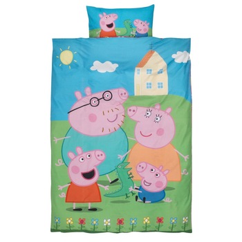 Lenjerii de pat 1 persoana, Zola®, Disney, Peppa Pig, 140x200 cm Lenjerii de pat 1 persoana, Zola®, Disney, Peppa Pig, 140x200 cm