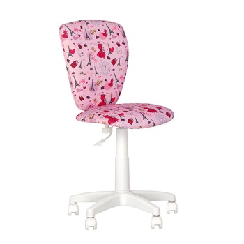 Scaun copii POLLY, baza alba, stofa cu model Scaun copii POLLY, baza alba, stofa cu model