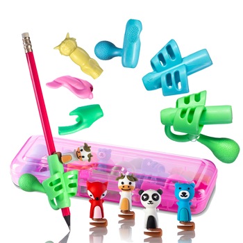 Set Suport Corectare a Pozitiei de Scriere, culori multiple pentru prescolari, scolari sau chiar adulti, penar rosu, 15 piese Set Suport Corectare a Pozitiei de Scriere, culori multiple pentru prescolari, scolari sau chiar adulti, penar rosu, 15 piese