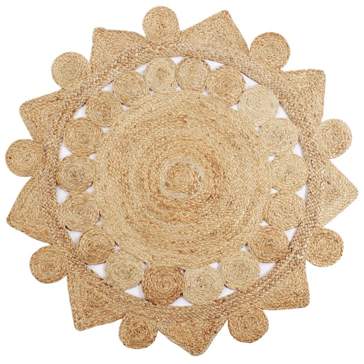 Ръчно тъкан килим от юта vidaXL, 150 см, 3.55 Kg