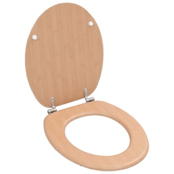 Capac de WC, vidaXL, model bambus, MDF, Maro Capac de WC, vidaXL, model bambus, MDF, Maro
