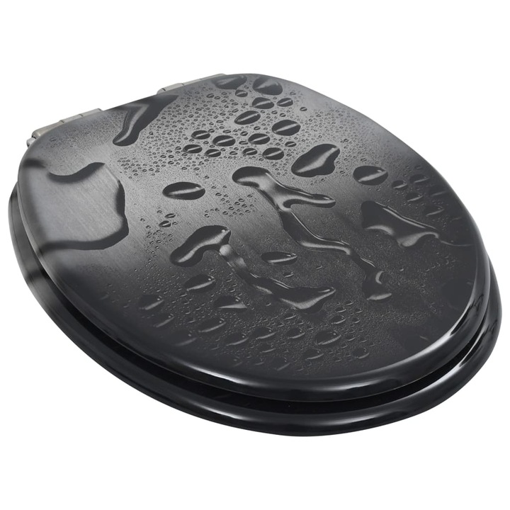 Капак за тоалетна vidaXL, Безшумно затваряне, MDF, Сив