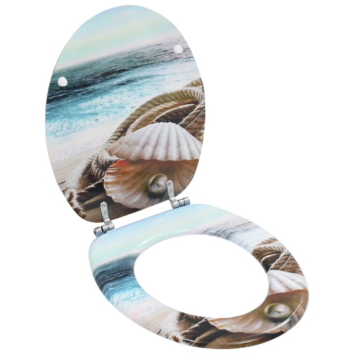 WC-ülőke, vidaXL, MDF, kagylómintás