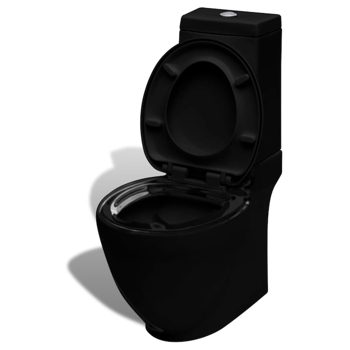 VidaXL fekete kerámia WC öblítőrendszerrel 140298