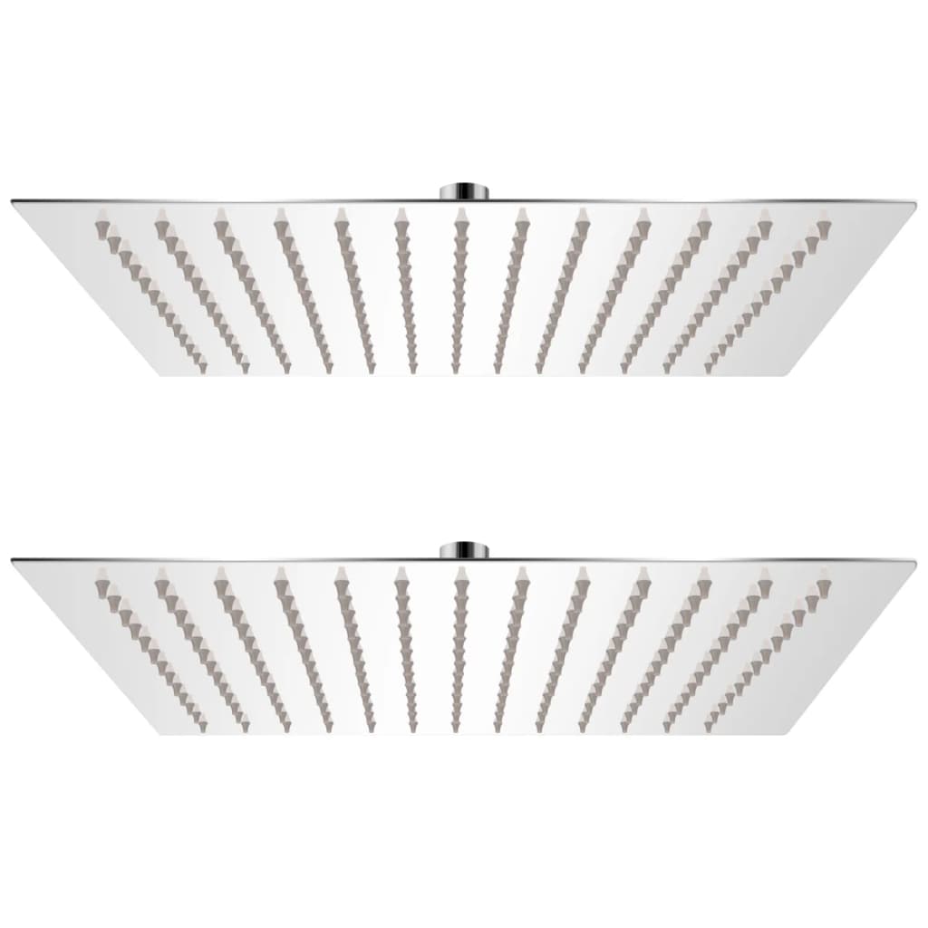 Set 2 bucati para dus tip ploaie, vidaXL, otel inoxidabil, 30 x 30 cm, Argintiu