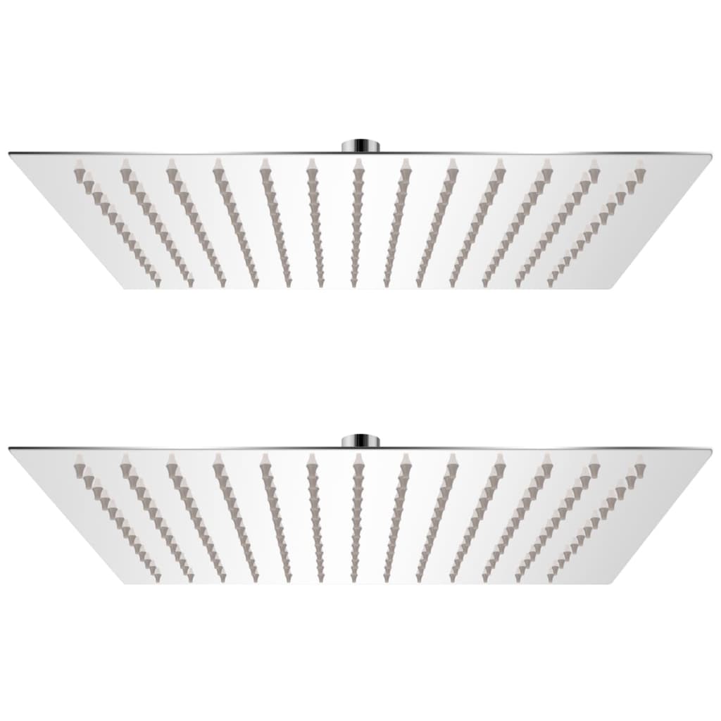 Set 2 bucati para dus tip ploaie, vidaXL, otel inoxidabil, 25 x 25 cm, Argintiu