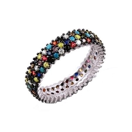 Inel argint 925 cu zirconii multicolore - BeSpecial 18,2 mm (8 US)