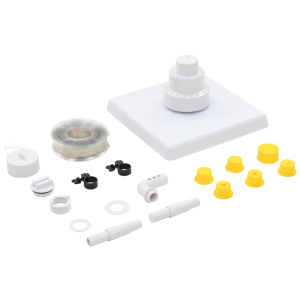 Fantana greceasca pentru piscina cu 13 piese, vidaXL, Polipropilena, 30 x 30 x 17,5 cm Alb