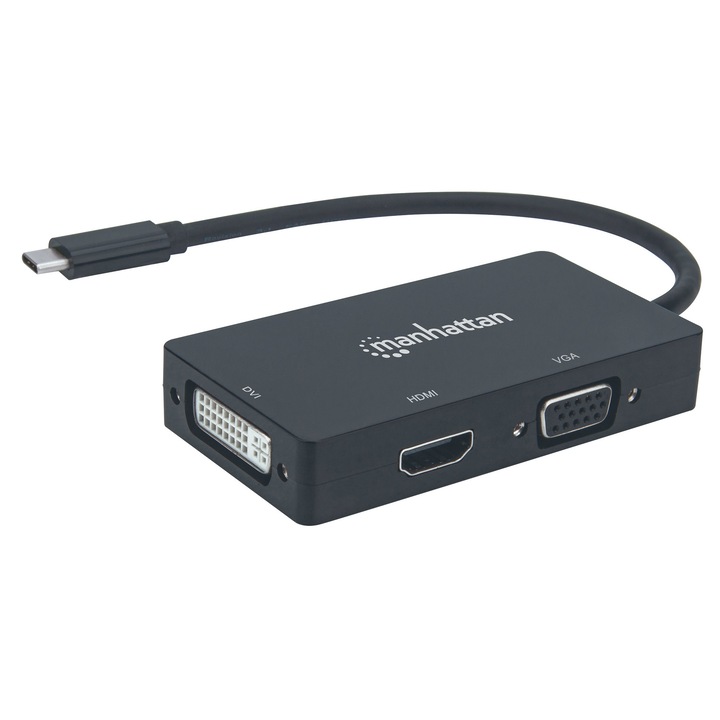 Manhattan 152983 többportos adapter USB-C 3.1 - HDMI / DVI / VGA 4K / 1080p